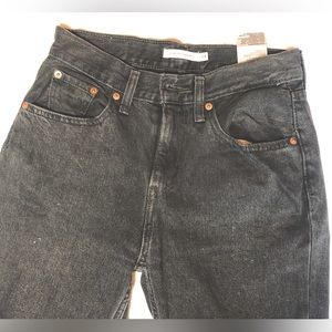 Black dark wash Levi jeans straight leg